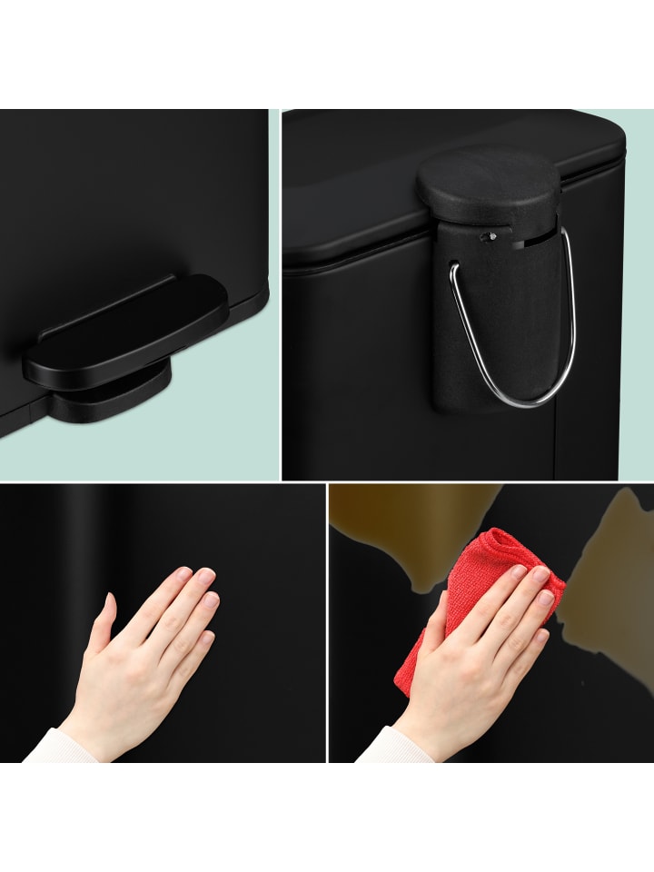 relaxdays Mülleimer Bad in Schwarz - 5 l günstig kaufen onesize