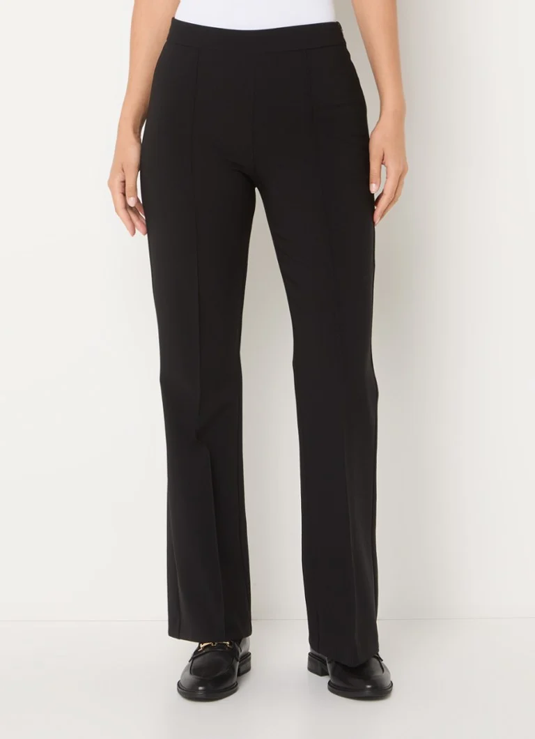 Pantalon Rosner Audrey taille haute évasé avec couture décorative