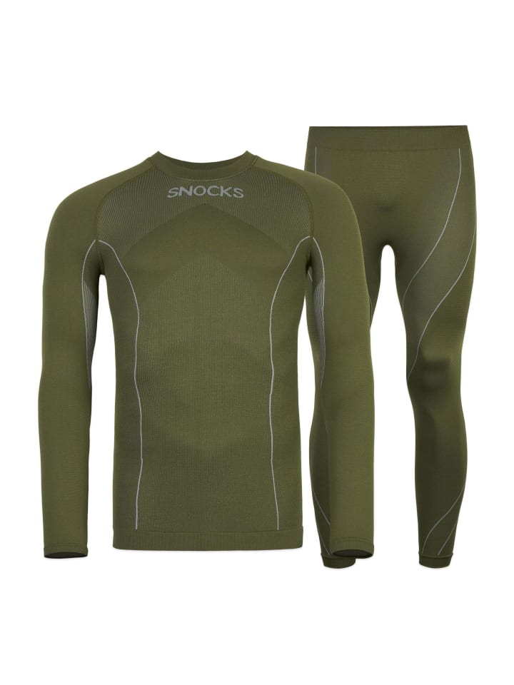 SNOCKS Thermounterwäsche mit Daumenloch 1 Set in Olive günstig kaufen