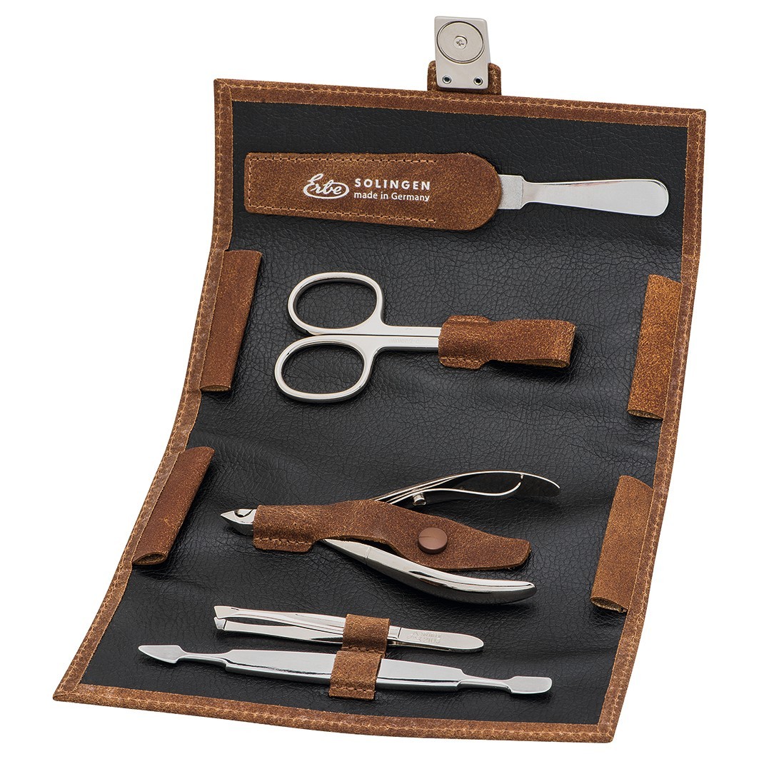 Maniküre Set mit Magnetverschluss Serie Cognac. 5-tlg.