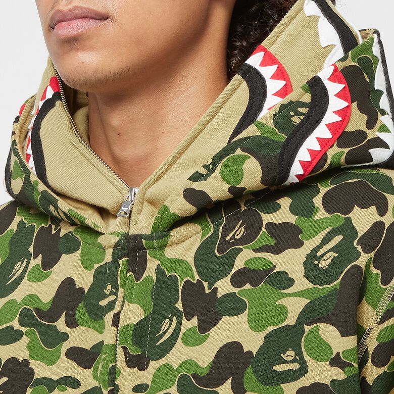 A Bathing Ape Abc Camo Double Shark Full Zip Hoodie green