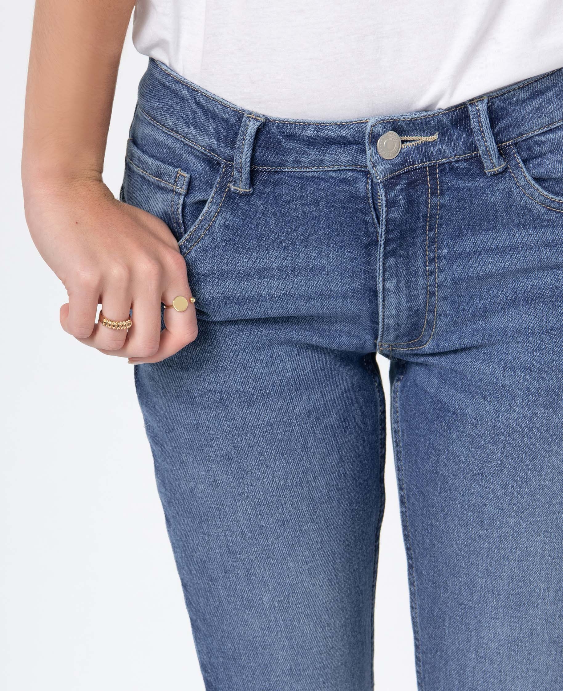 Jean femme coupe Slim coloris délavé stone | GEMO