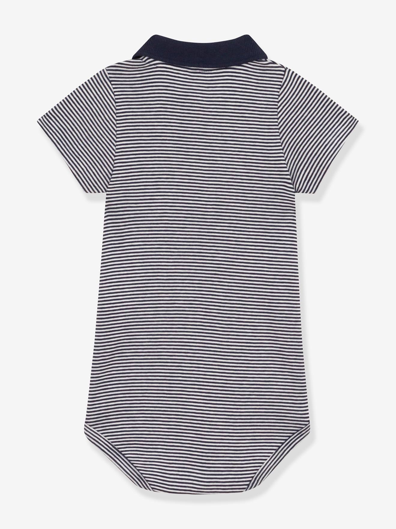 Petit Bateau Baby Kurzarm-Body mit Polokragen PETIT BATEAU - blau