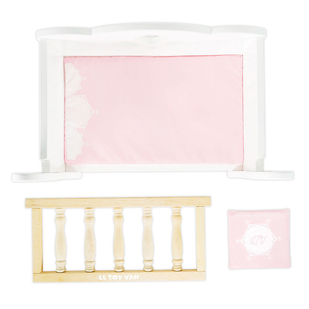 Puppenbett mit Gitterstäben / Sleigh Doll Cot