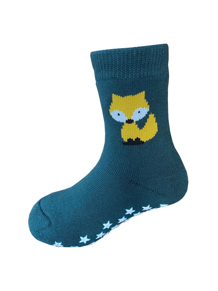 Yalion 3er-Set: Antirutschsocken Vollplüsch Fuchs in Grün  günstig kaufen