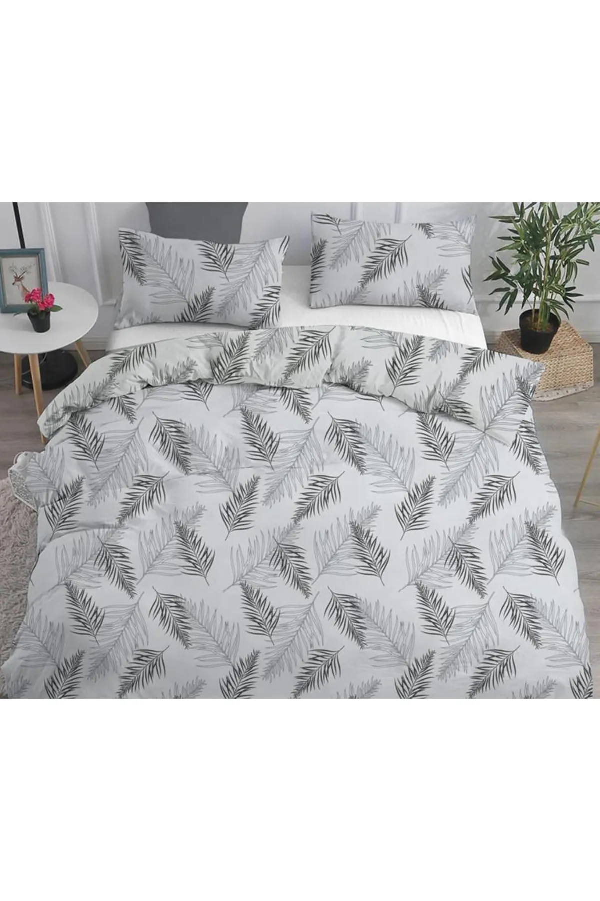 Çeyiz Diyarı  Chiara Doppelbett-Bettbezug-Set, Grau