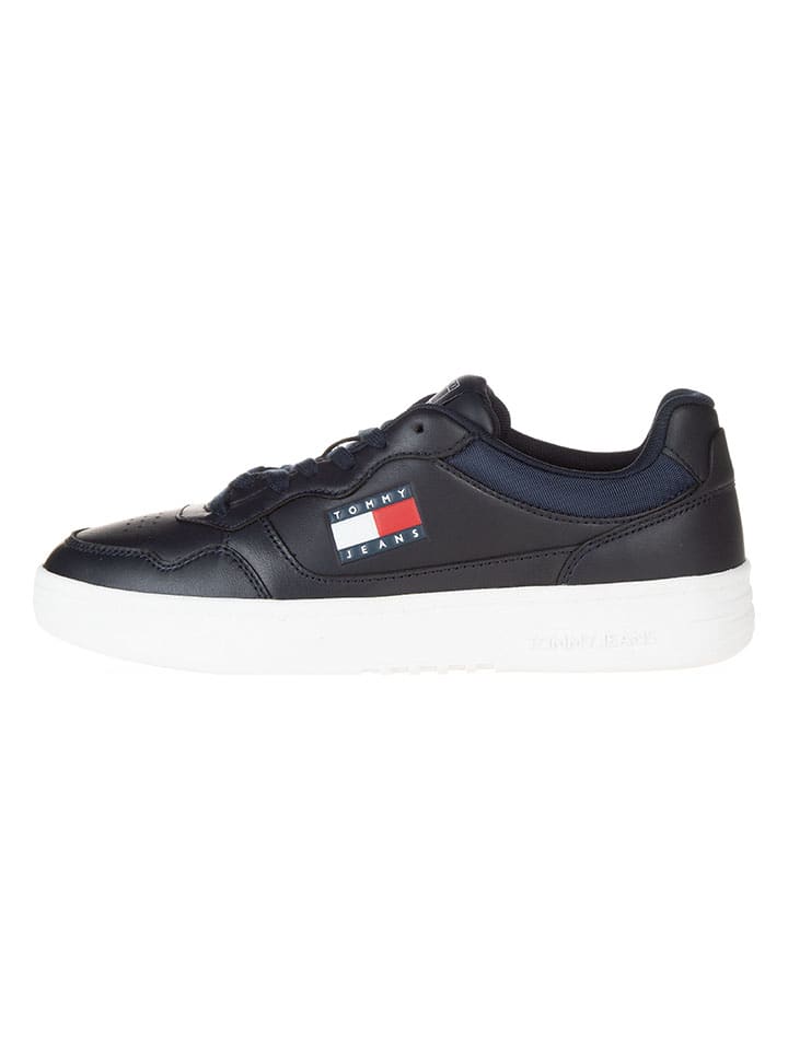 Tommy Hilfiger Shoes Leder-Sneakers in Schwarz günstig kaufen