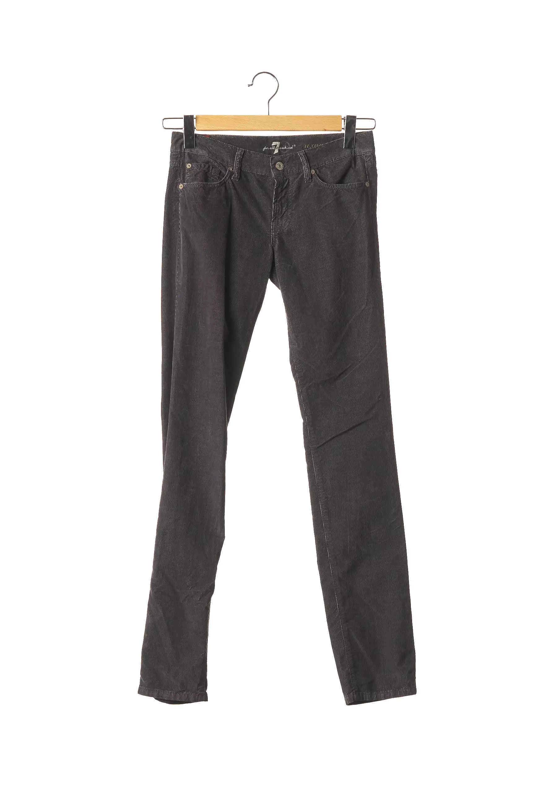 7 For All Mankind Pantalons Droits Femme couleur gris