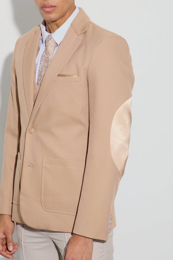 Strukturierter Slim-Fit Blazer mit Aufnähern