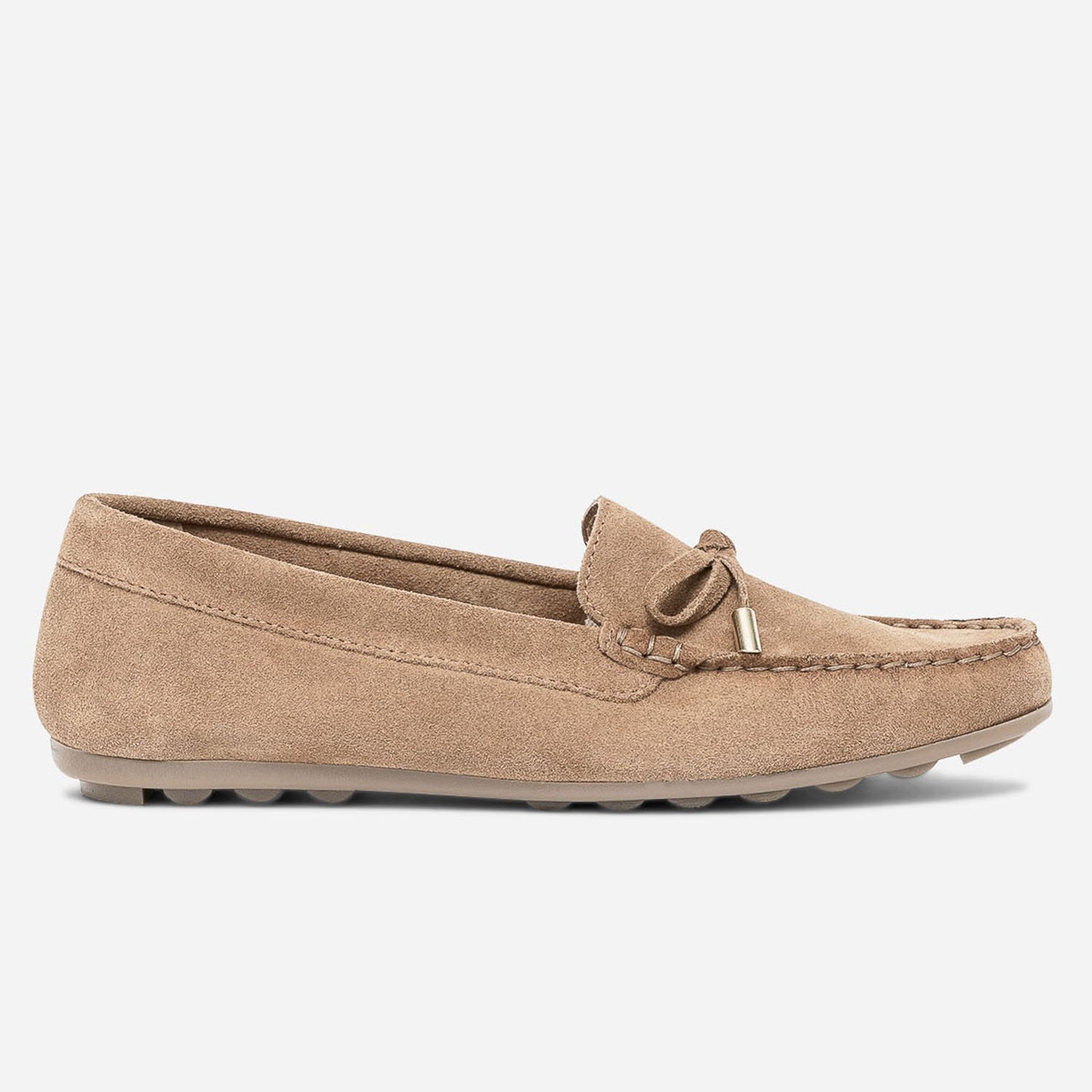 Mocassin camel en cuir velours éco-conçu