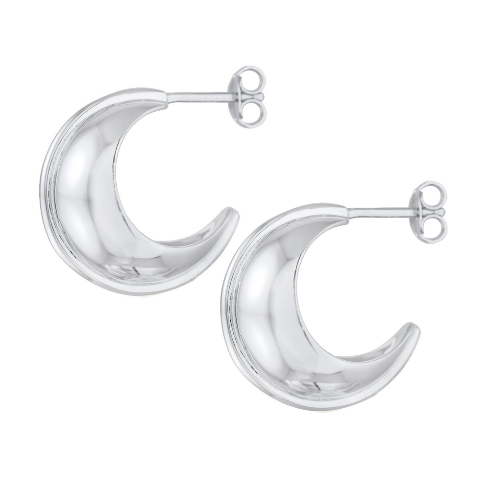Elli Elli Boucles d'Oreilles Créoles pour femmes Chunky Basic Tendance en argent sterl Boucles d'oreilles