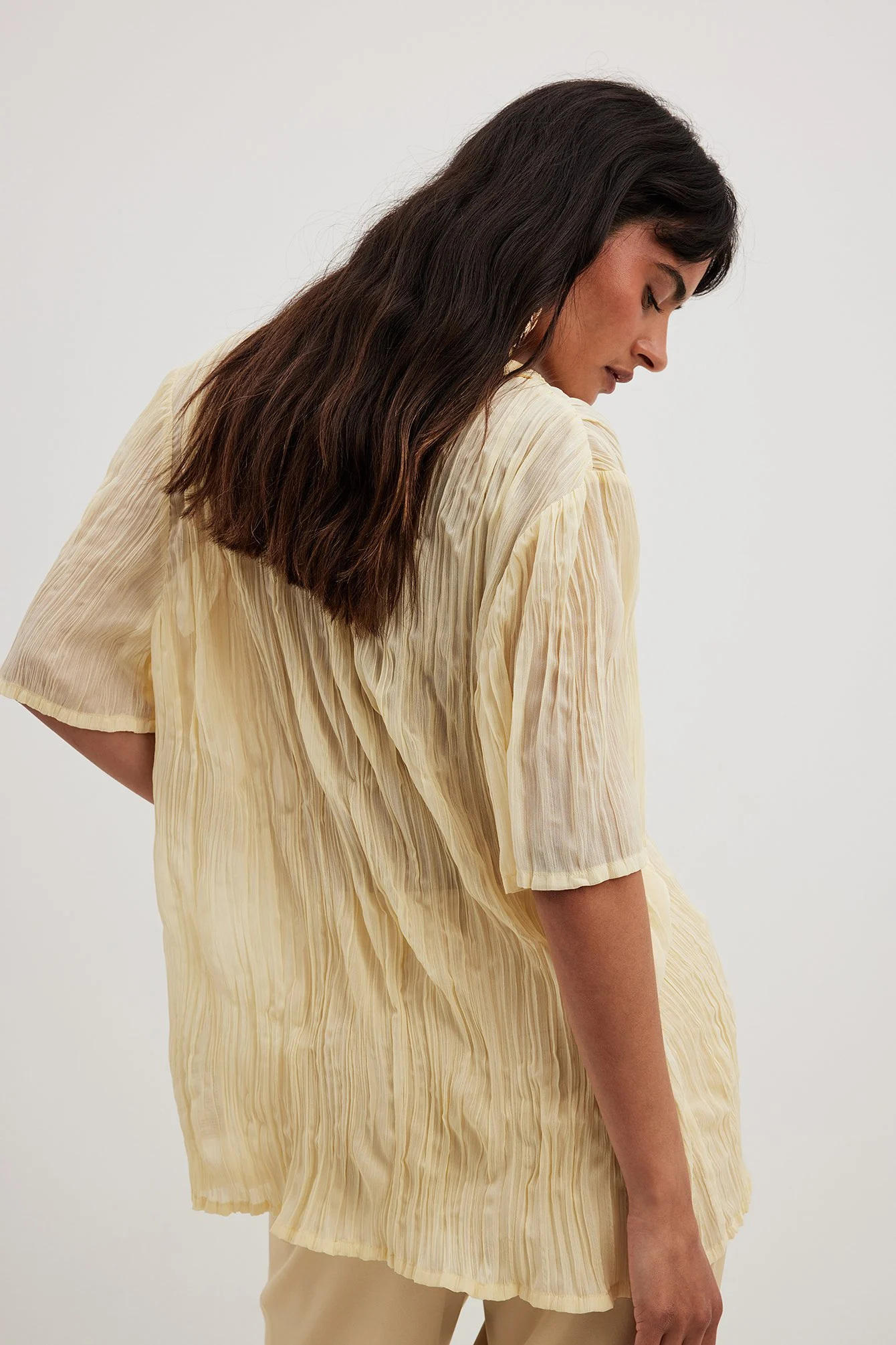 Strukturiertes Oversize-Shirt mit kurzen Ärmeln