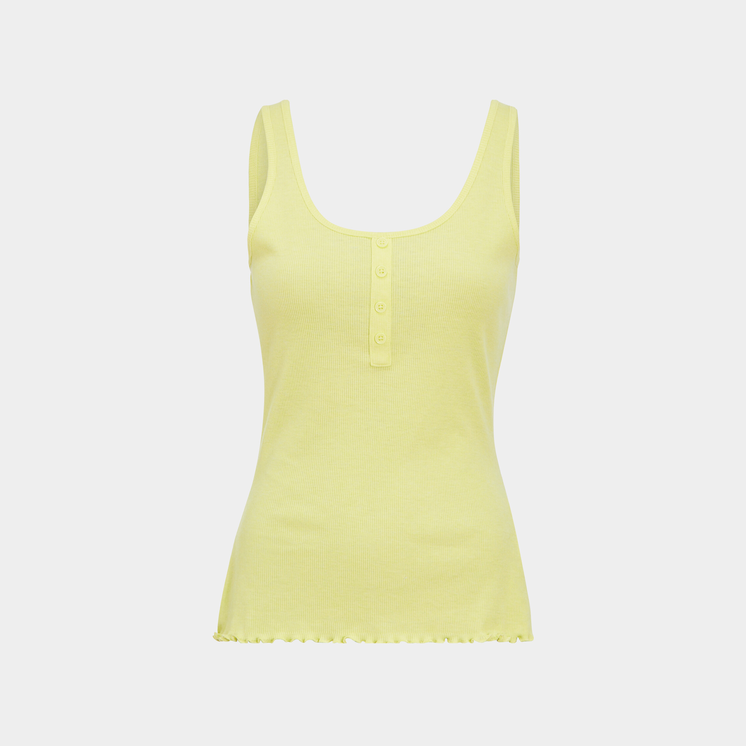 Haut de pyjama débardeur effet côtelé vert fluo femme | La Halle
