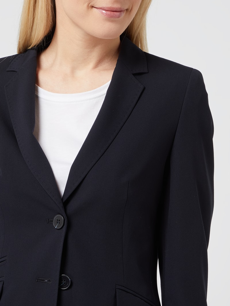 Blazer mit Handstichkanten in marineblau