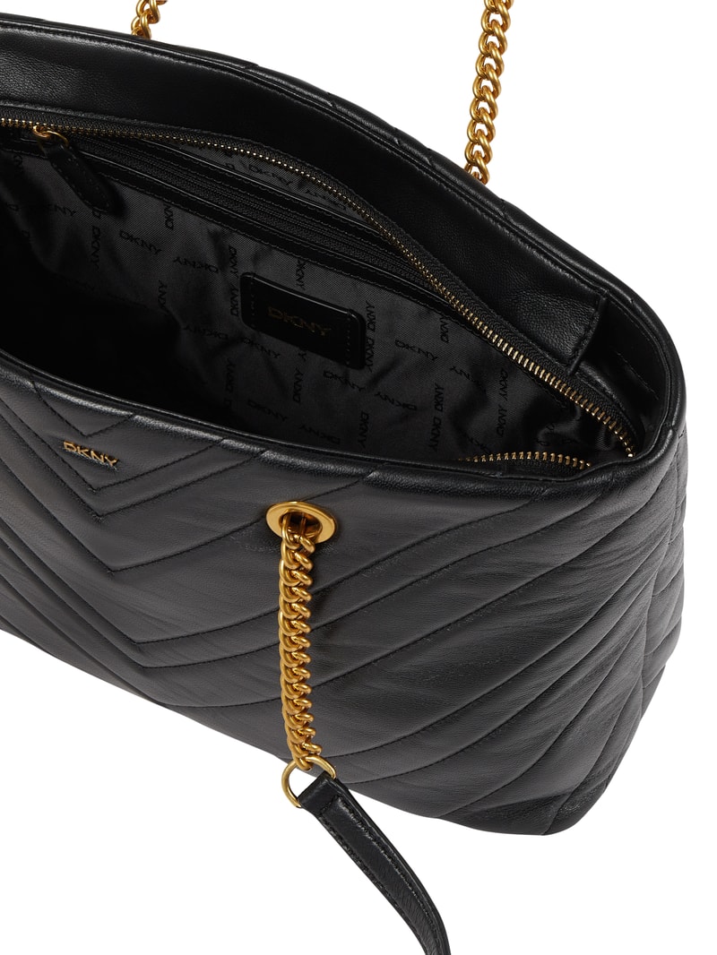 Shopper aus Lammleder Modell 'Vivian' in schwarz