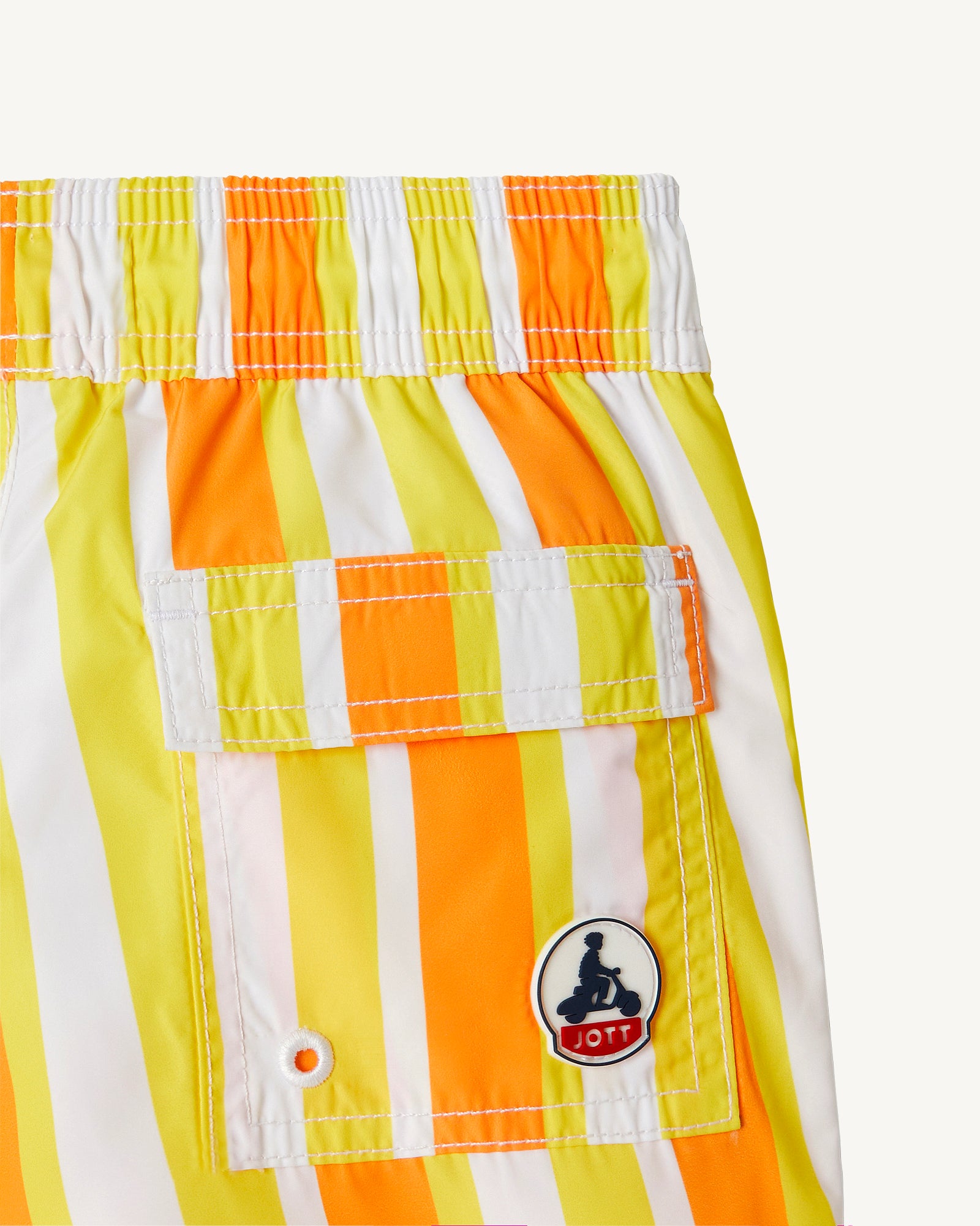 Short de bain Rayure abricot/Citron enfant Cassis