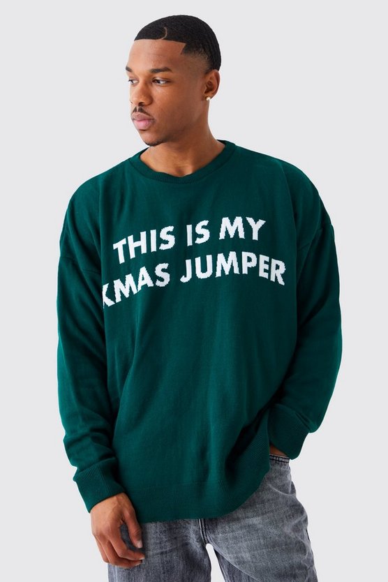 Oversize Weihnachtspullover mit This Is My Christmas Print