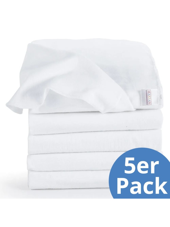 Makian Moltontuch 5er Pack 80 x 80 - Weiß in weiss günstig kaufen onesize