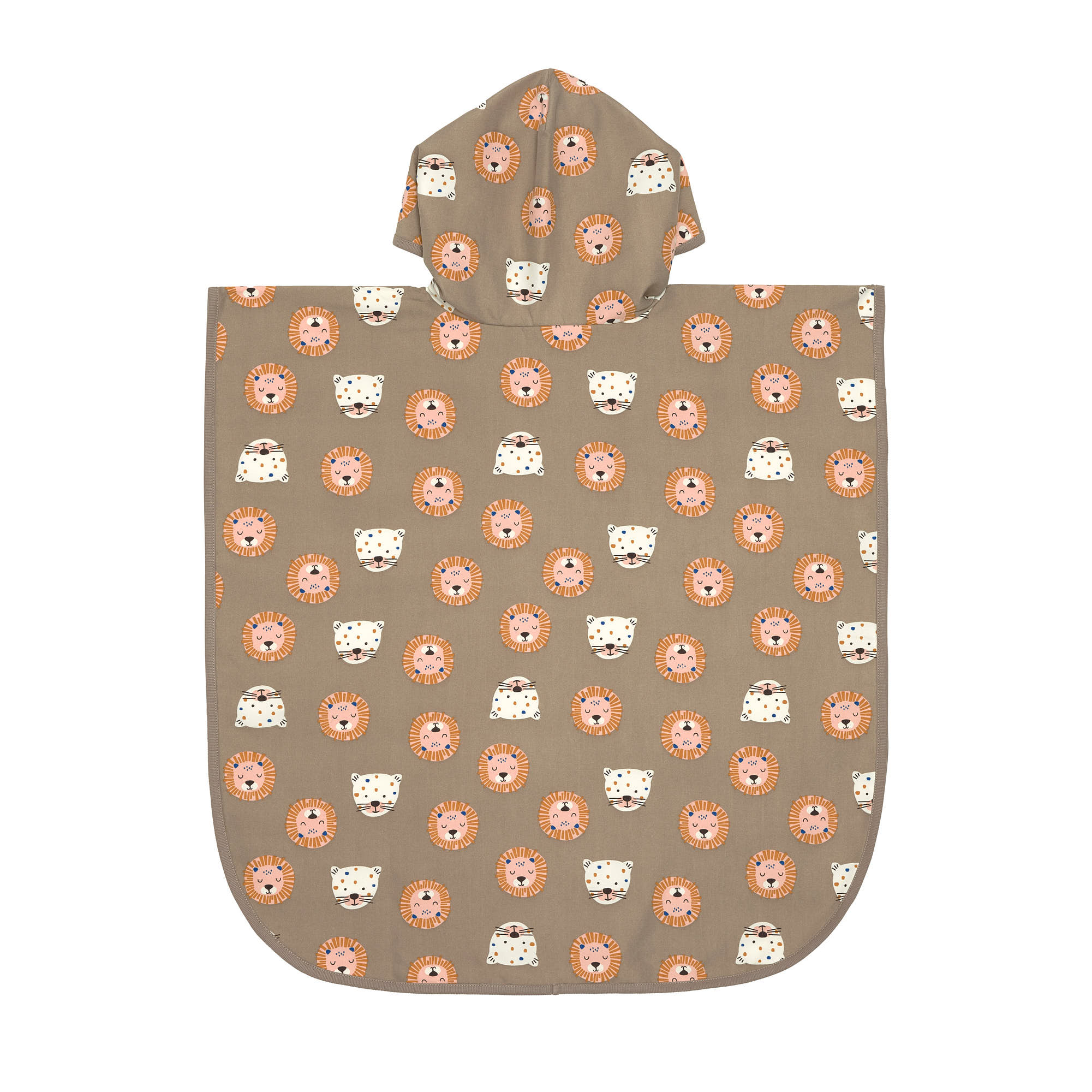 UV Badeponcho Kinder - Wildkatzen, Braun