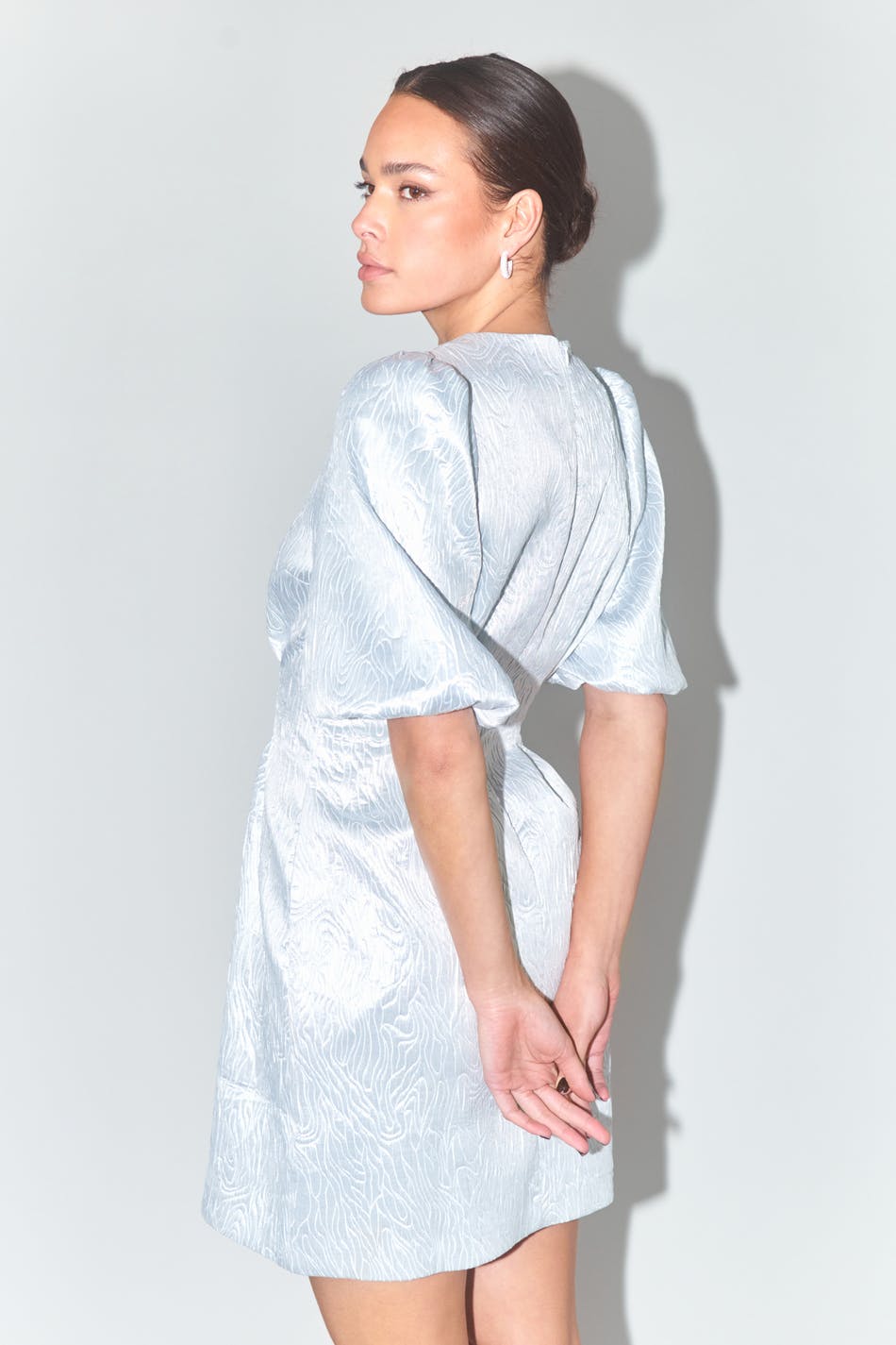 Silver brocad dress