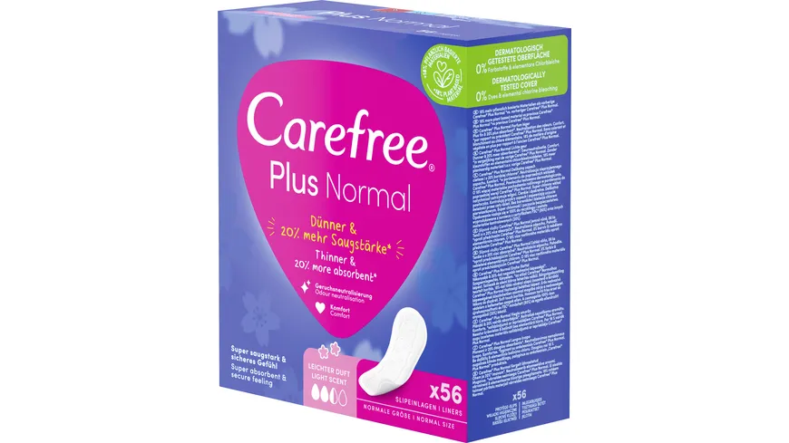 Carefree Plus Normal x56 Slipeinlagen leichter Duft