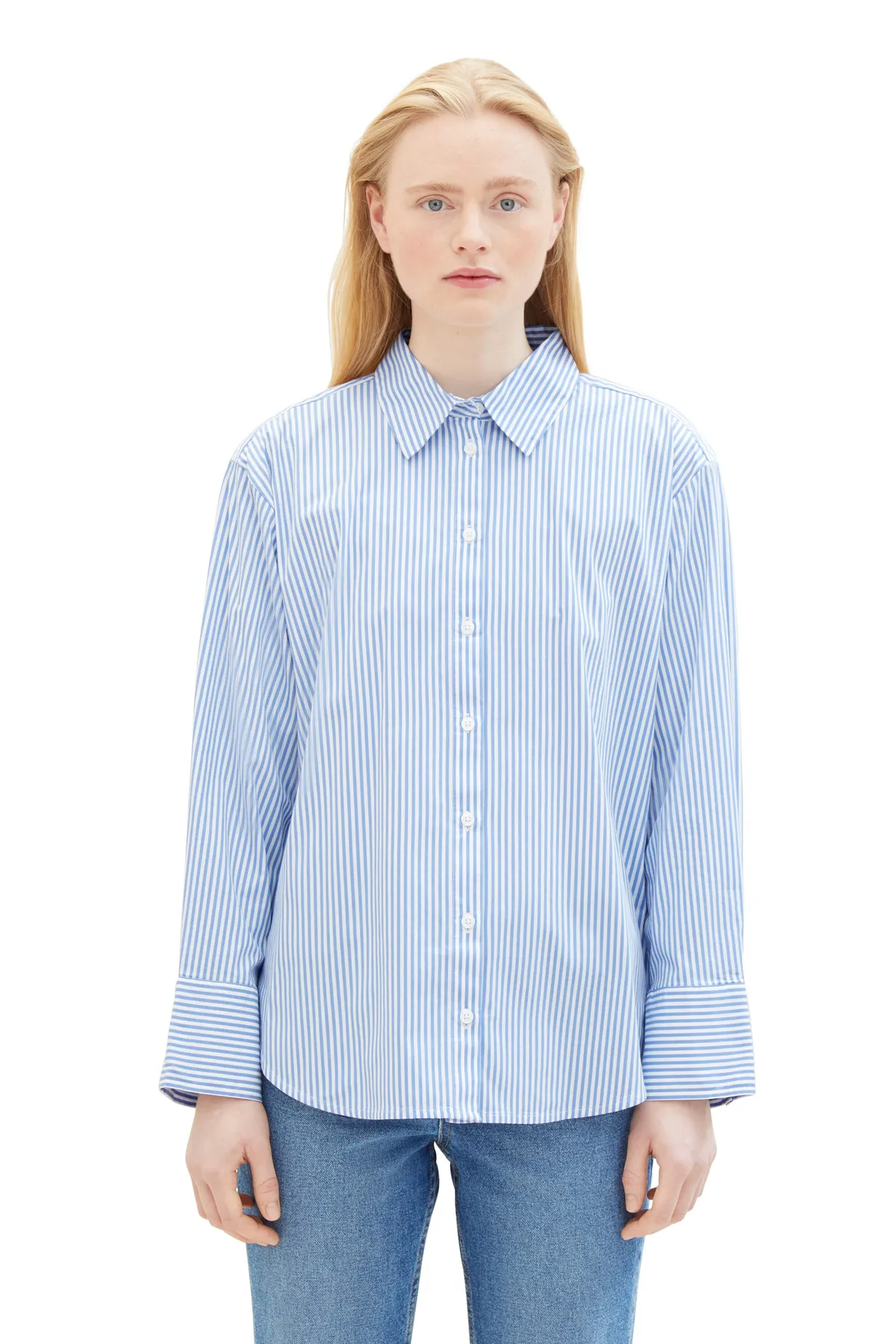 Tom Tailor Denim  Blau-weiß gestreiftes Hemd für Erwachsene