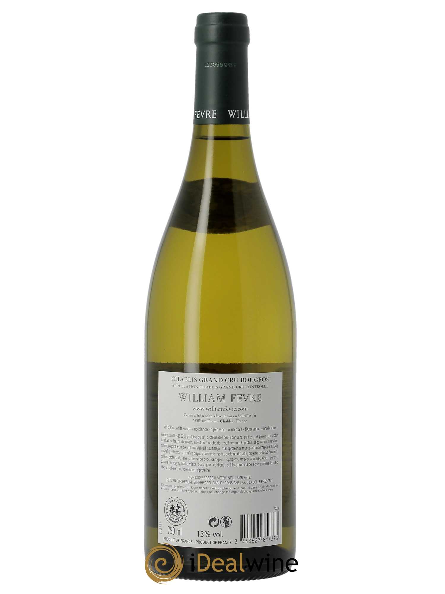 Chablis Grand Cru Bougros William Fèvre (Domaine) (CBO à partir de 6 BTS) 2021 - Lot de 1 Bouteille