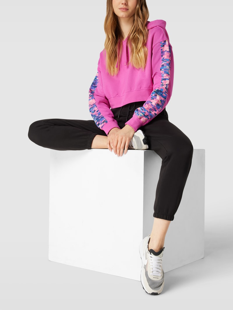 Cropped Hoodie mit Logo-Details in pink