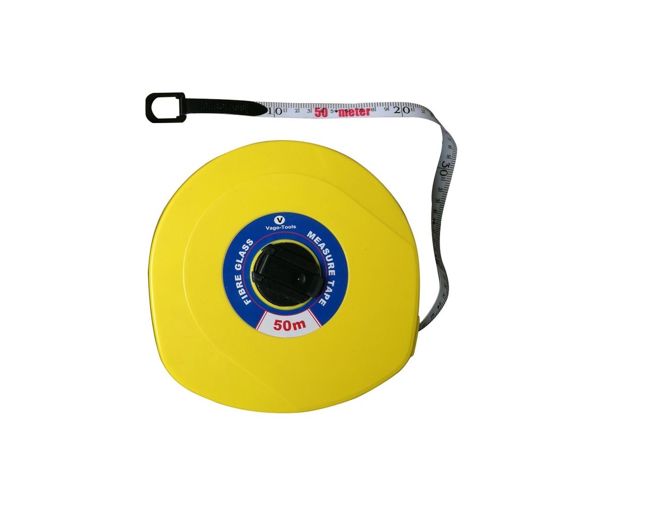 Vago-Tools Rollmassband Kapselbandmass Massband 50m mit Drehkurbel Fiberglas 1x