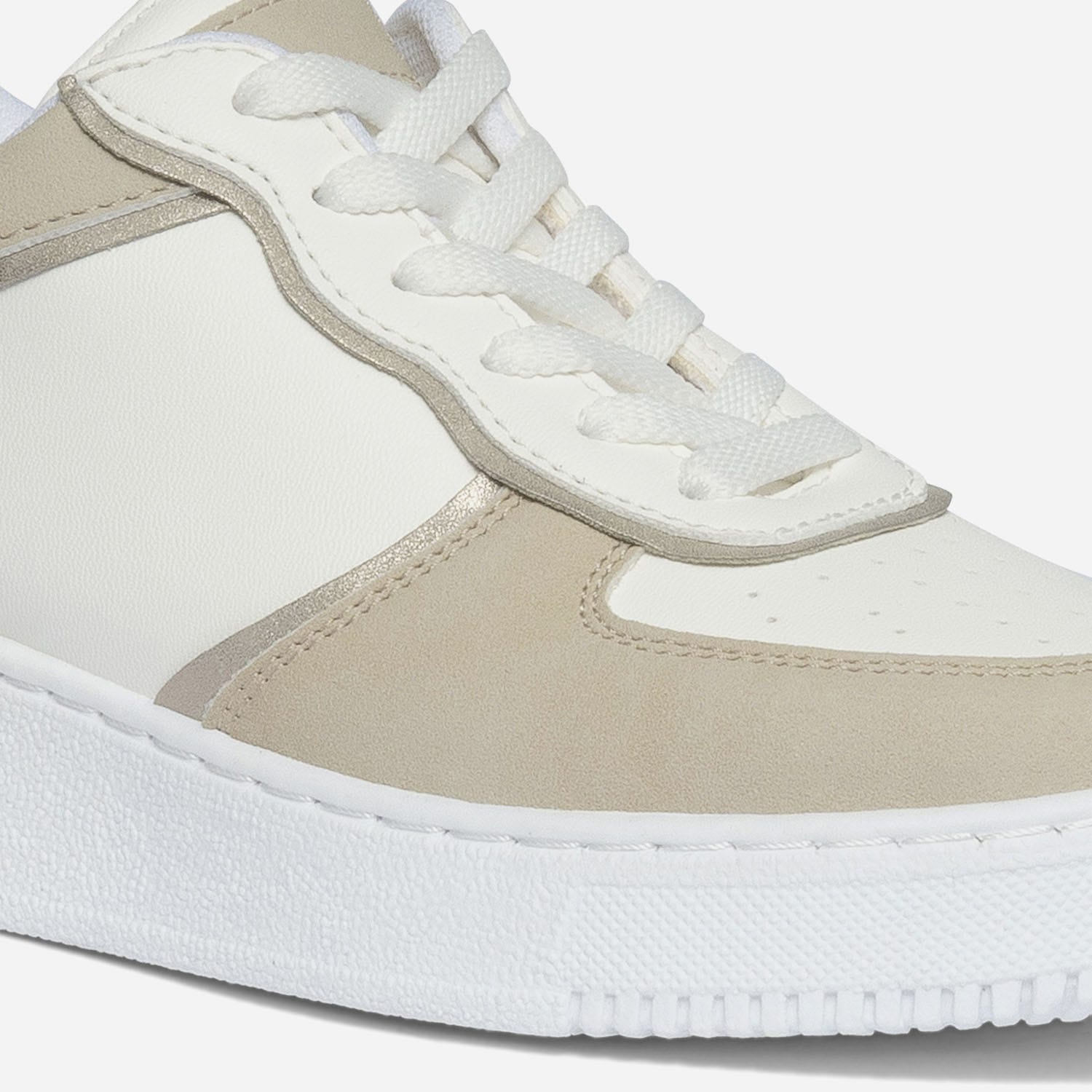Tennis TEXTO écrue, beige et or