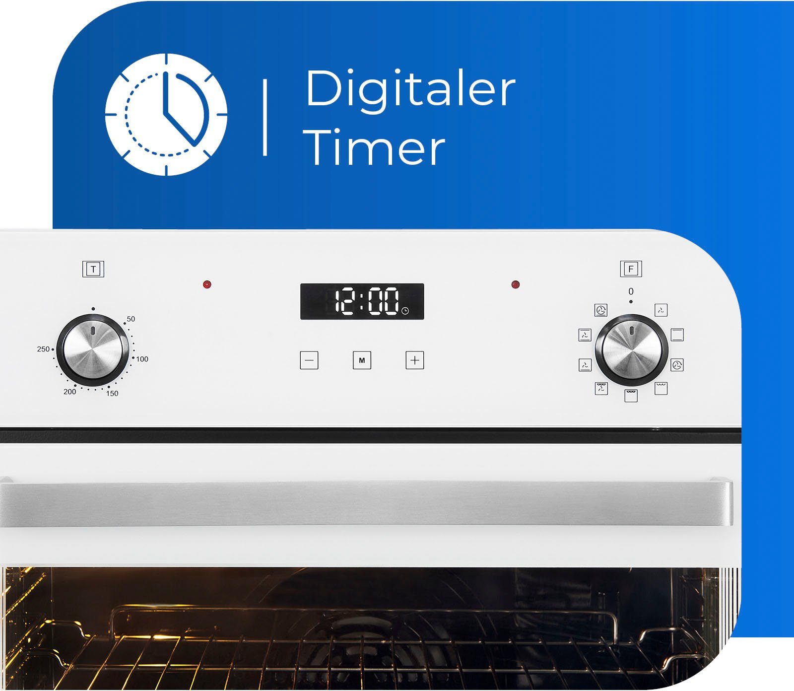 exquisit Backofen-Set BAKO76601H, mit Teleskopauszug nachrüstbar