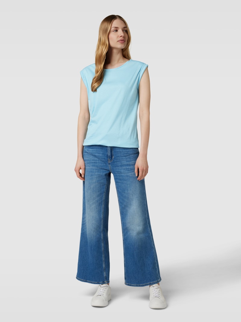 T-Shirt mit Streifenmuster in lagune