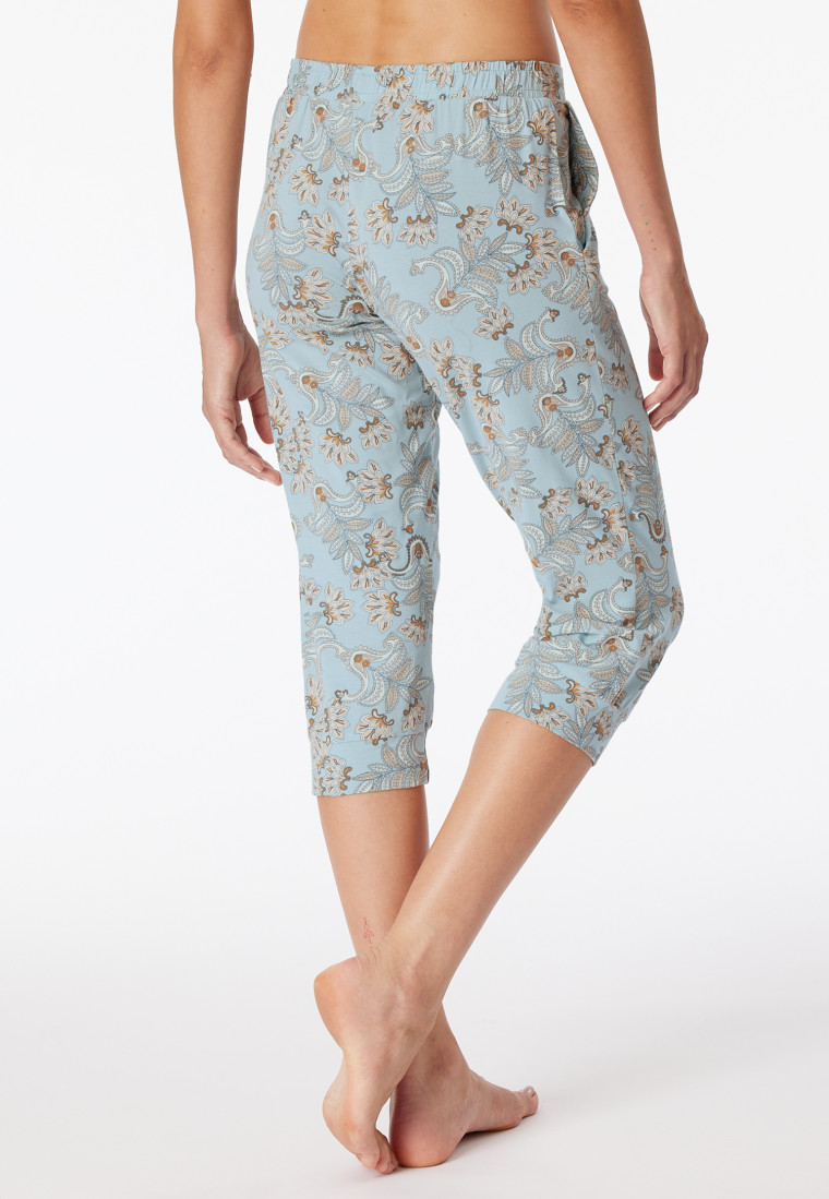 Loungehose 3/4-lang Modal Paisley bluebird - Mix+Relax