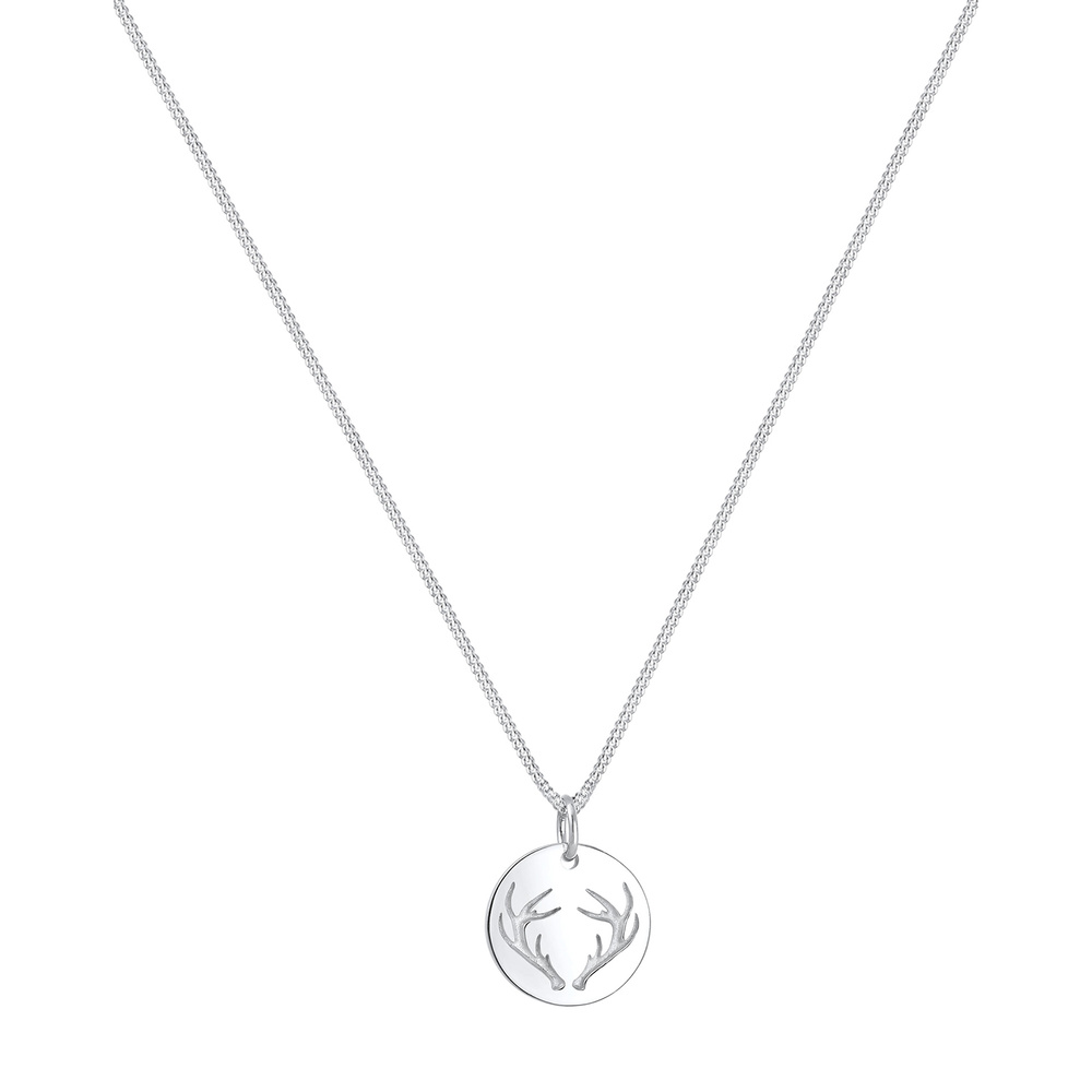 Elli Elli Collier Femme Pendentif en Bois de Cervidé de Base en Argent Sterling 925 Bijoux