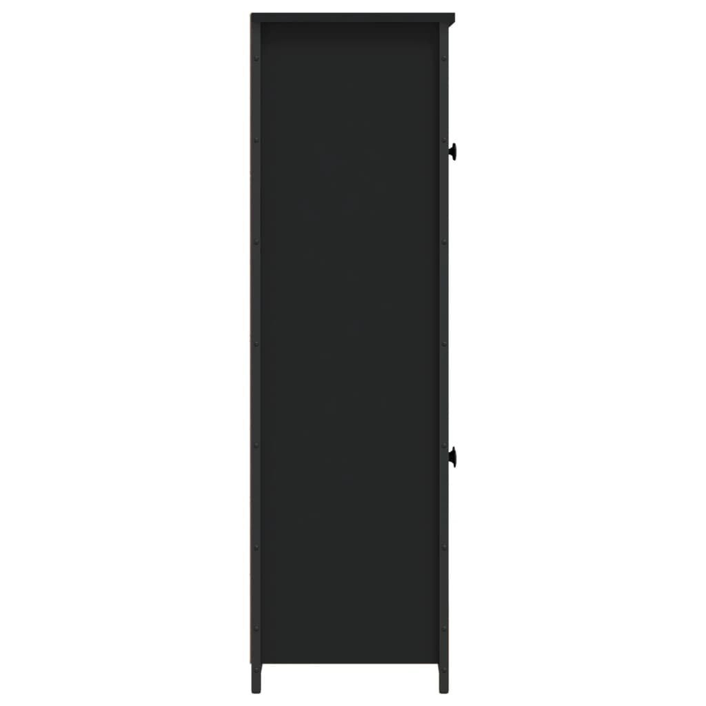 vidaXL Anrichte Highboard Schwarz 62x32x106,5 cm Holzwerkstoff Glas Vitrine