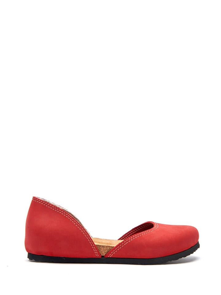 Comfortfusse Leder-Ballerinas in Rot günstig kaufen