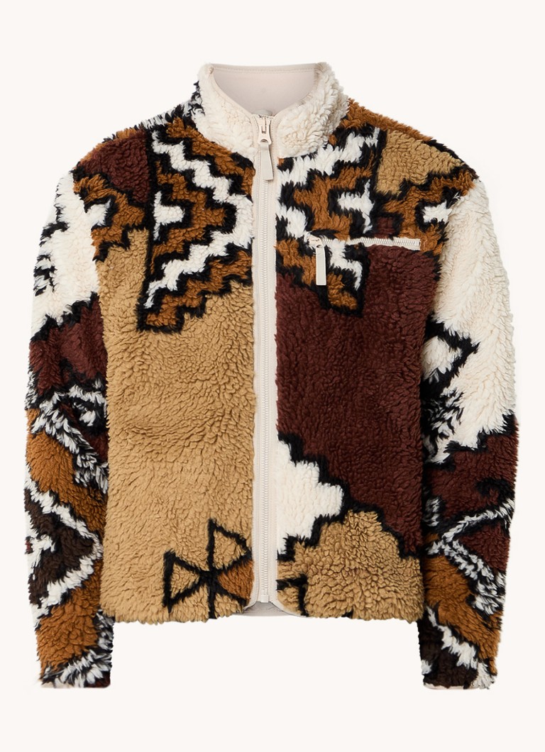 Giacca Obey Moroccan Teddy Rug con tasche con cerniera