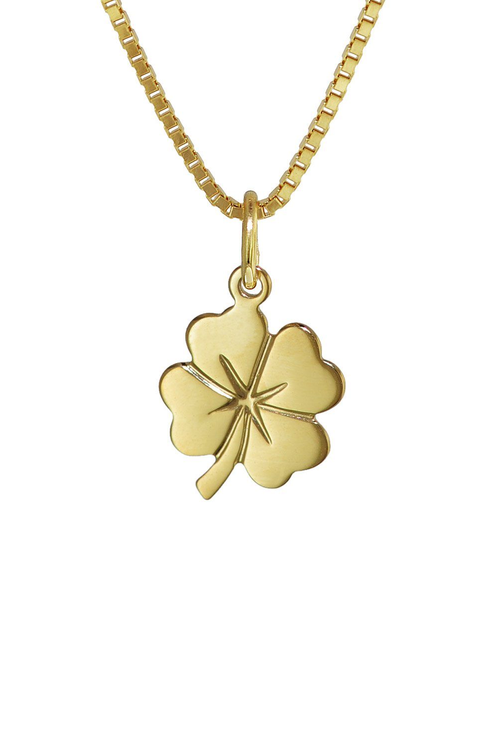 trendor Kette mit Anhänger Kleeblatt Anhänger Gold 333 (8 Karat) + goldplattierte