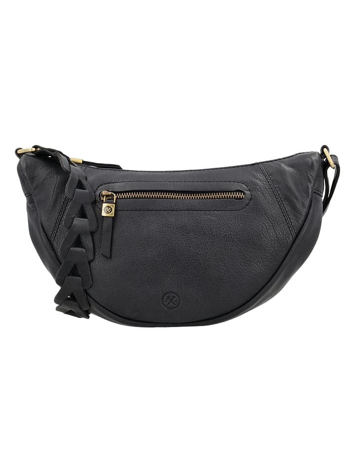 HIDE & STITCHES Leder-Brustbeutel in Schwarz - (B)31 x (H)17 x (T)9 cm günstig kaufen onesize