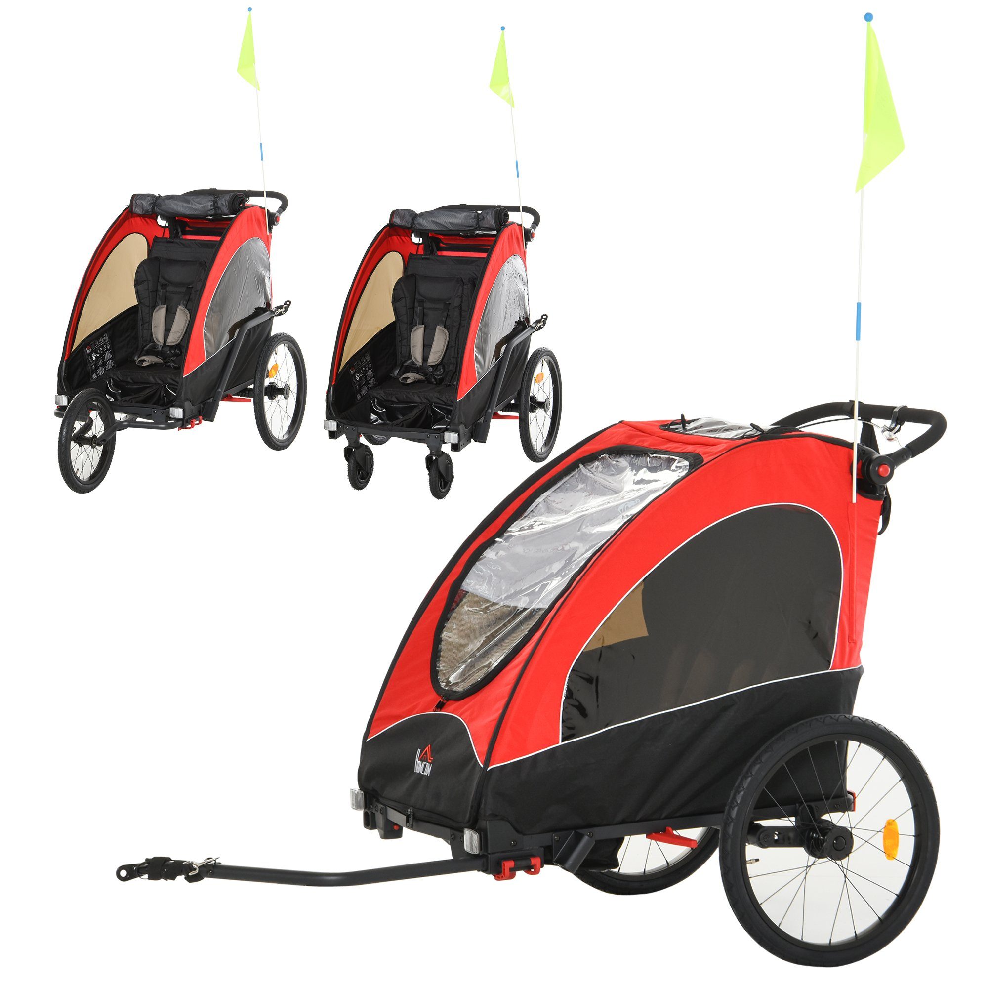 HOMCOM Fahrradkinderanhänger Fahrradanhänger
