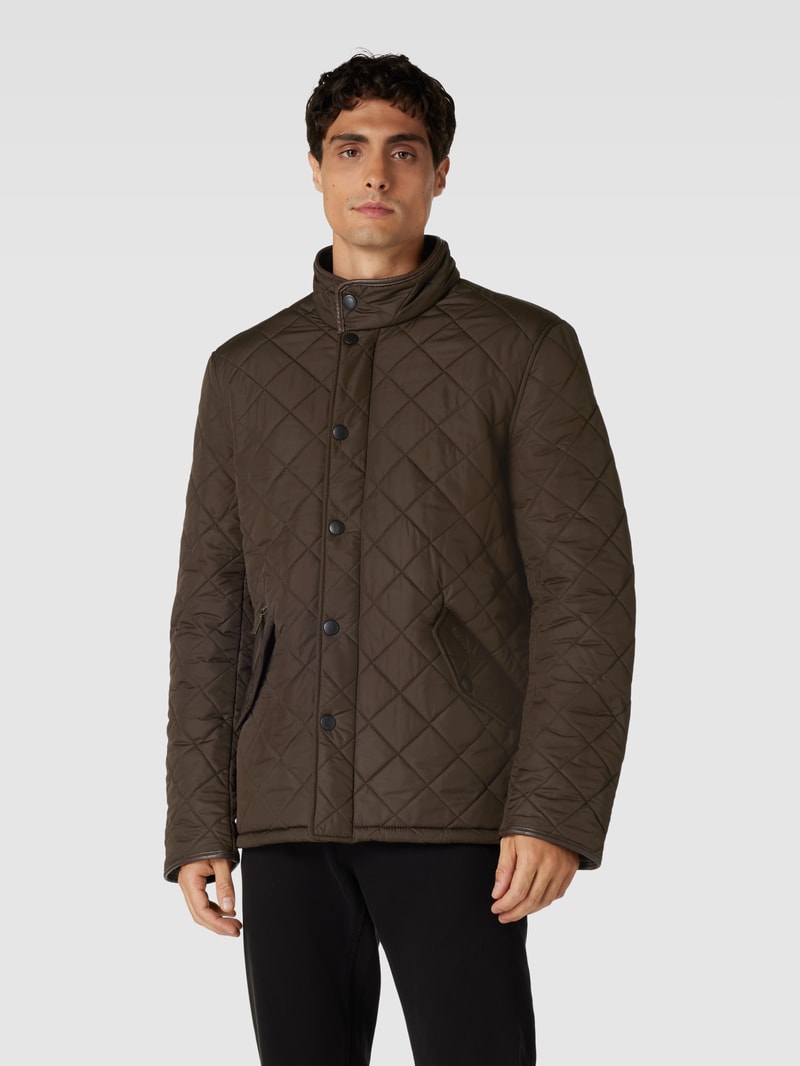 Steppjacke mit Stehkragen Modell 'POWELL' in olivgrün