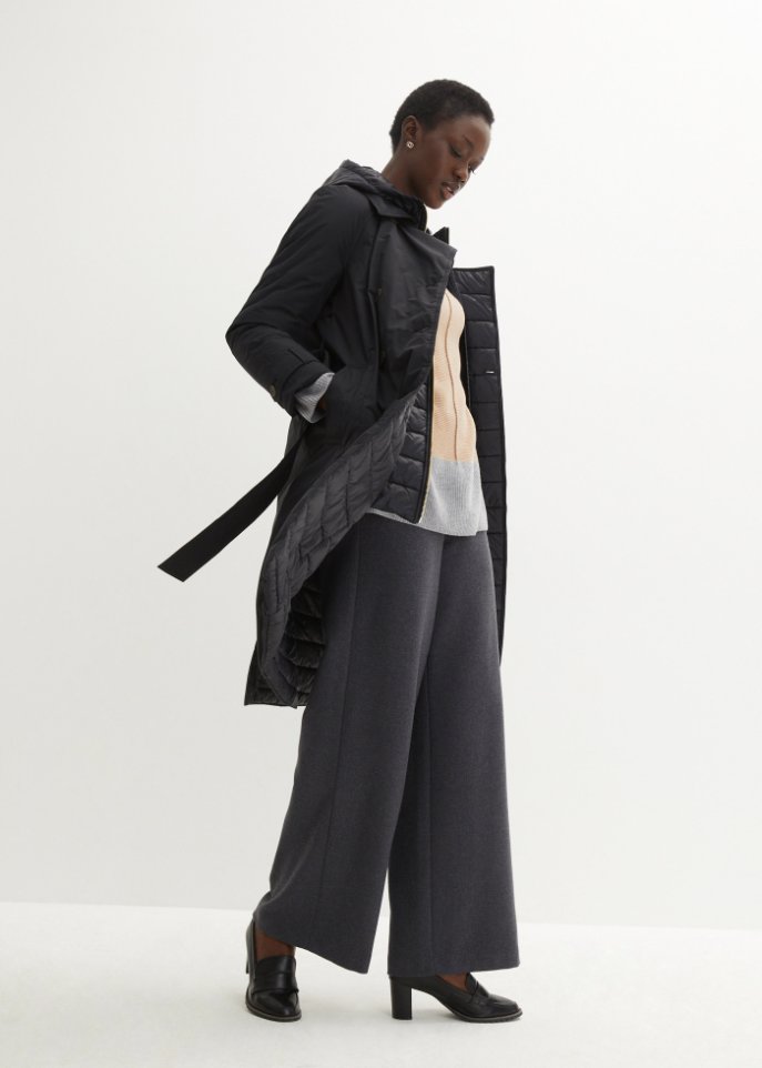 Trenchcoat mit Westeneinsatz und Wattierung
