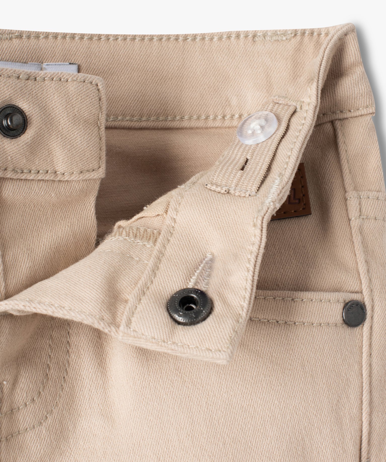 Pantalon bébé Garçon slim en toile extensible unie beige | GEMO