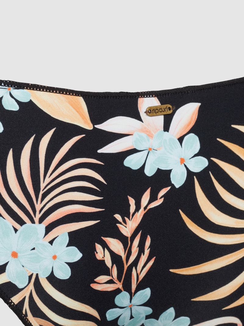 Bikini-Slip mit floralem Allover-Muster Modell 'SUNDANCE' in schwarz