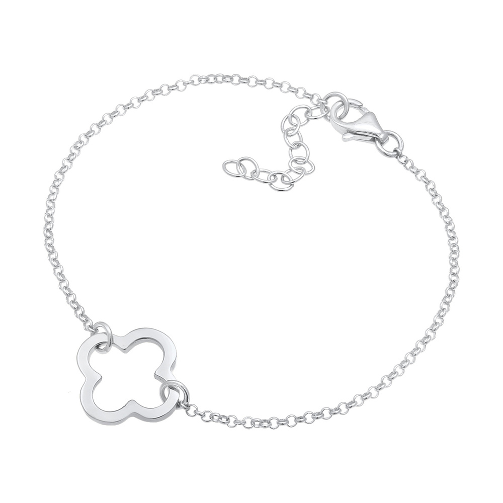 Elli Elli Bracelet Talisman découpé en trèfle pour dames en 925/1000 argent massif Bracelet