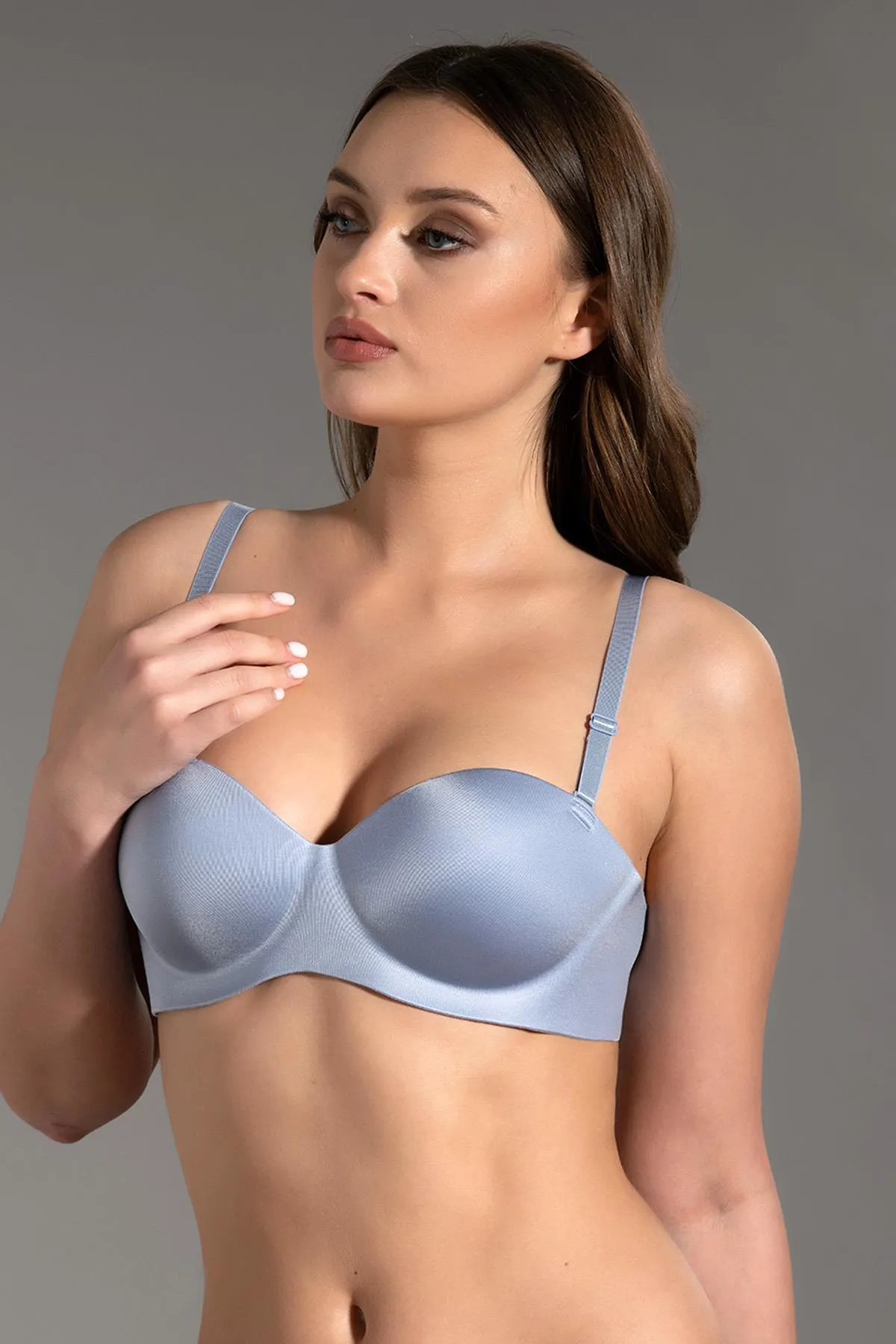 C&City  Unterstützte Laser Soft Cap Strapless C16055 Hellblau