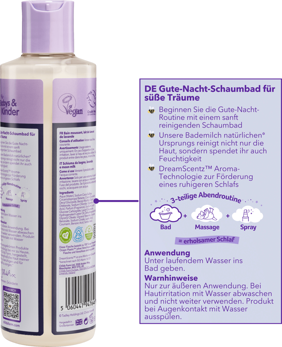 Baby Badezusatz Bademilch beruhigend SlumberTime Lavendel & Mondmilch, 250 ml