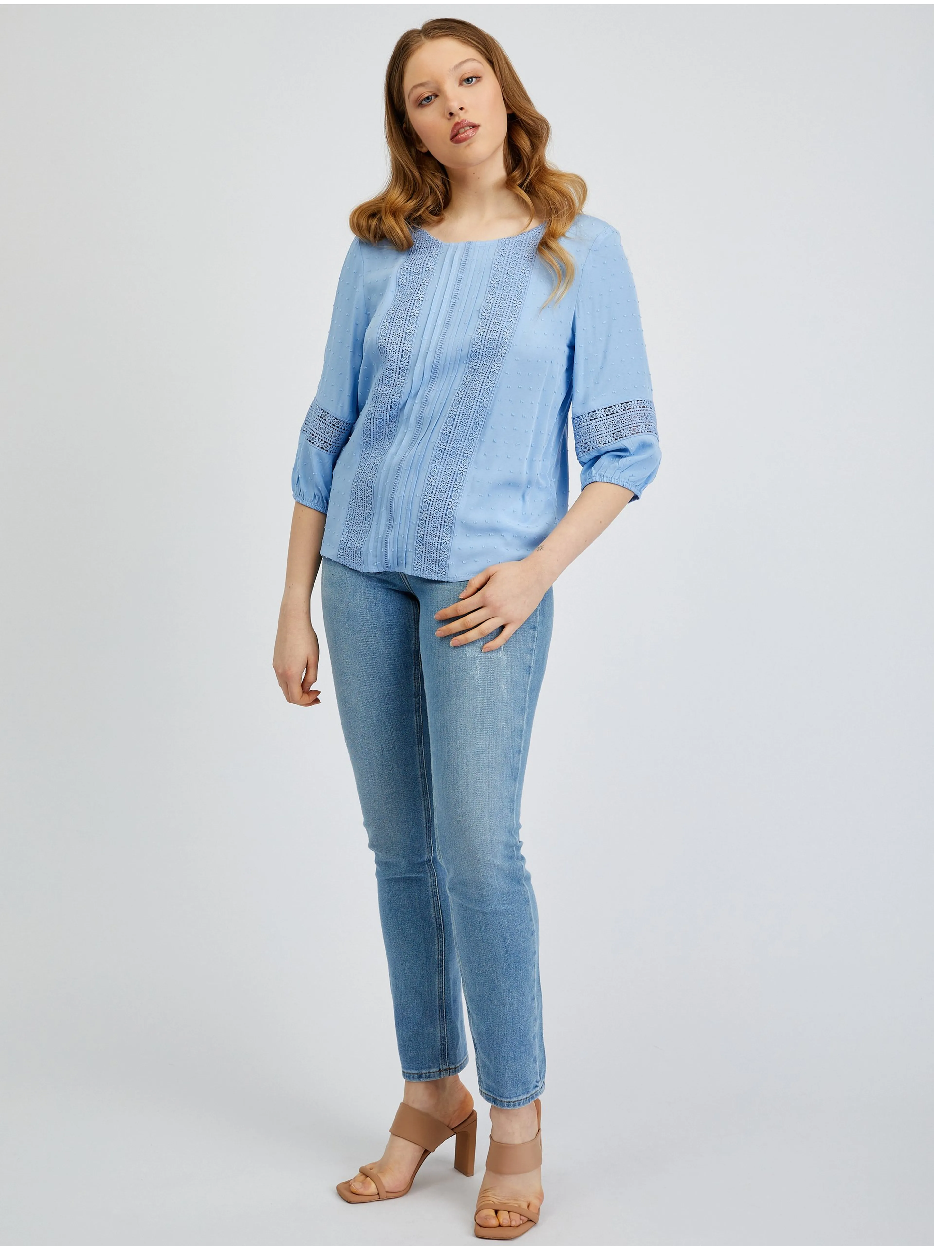 Hellblaue Damenbluse ORSAY