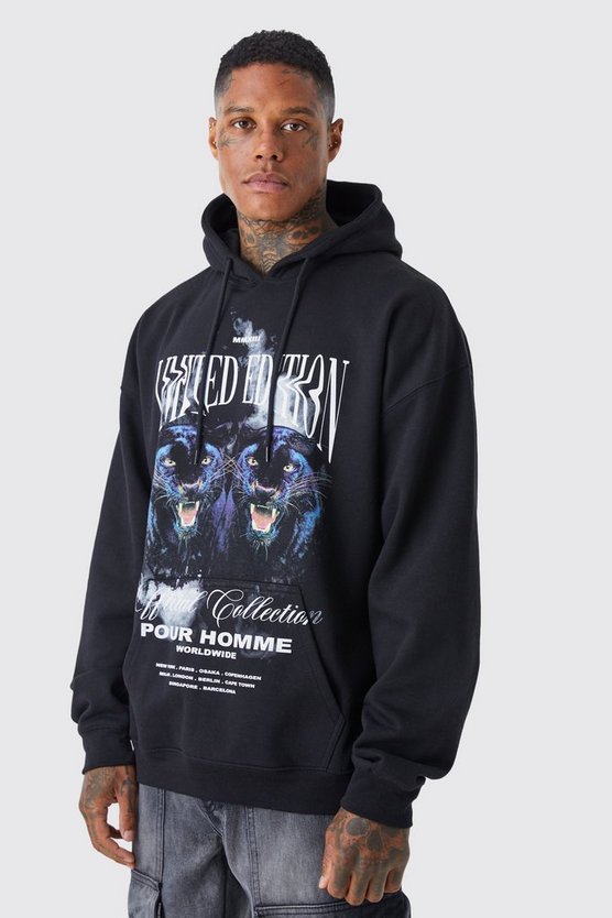 Oversize Hoodie mit Limited Edition Panther Print