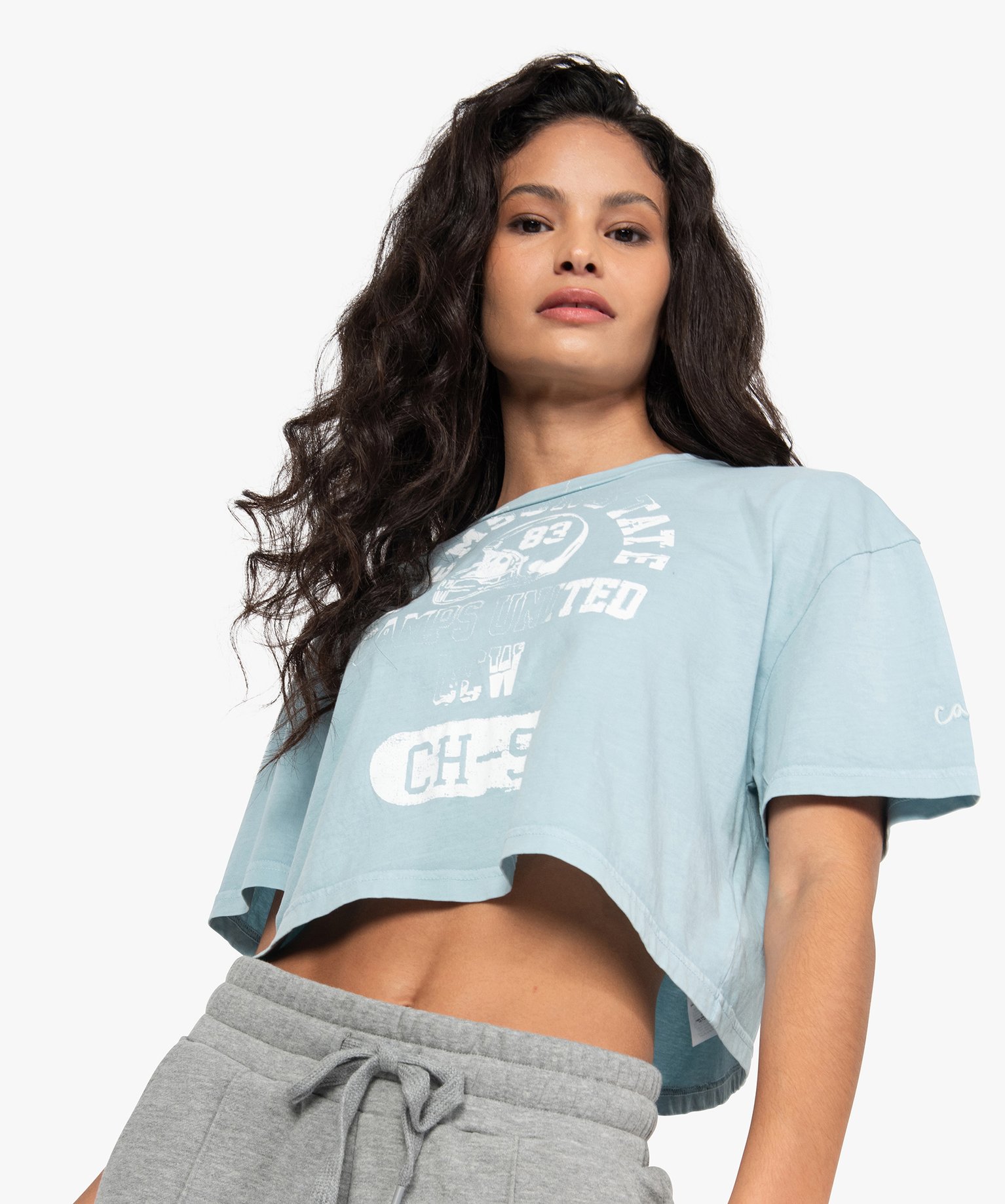 Tee-shirt femme crop-top style vintage - Camps | GEMO